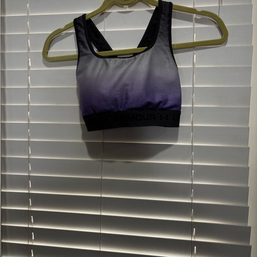 Under Armour Women's Black and Purple Gradient Sports Bra